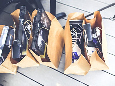 Brown shopping bags